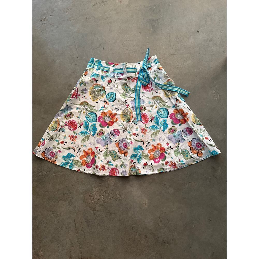 Express 100% Cottom White Floral Midi Dress Multicolor Size 0